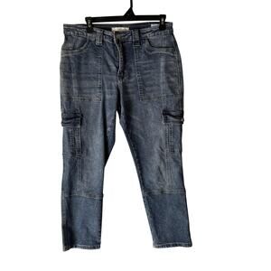 Kancan Jeans Womens 9 28 Cargo Utility‎ Denim Straight Leg Pocket Stretch Pants
